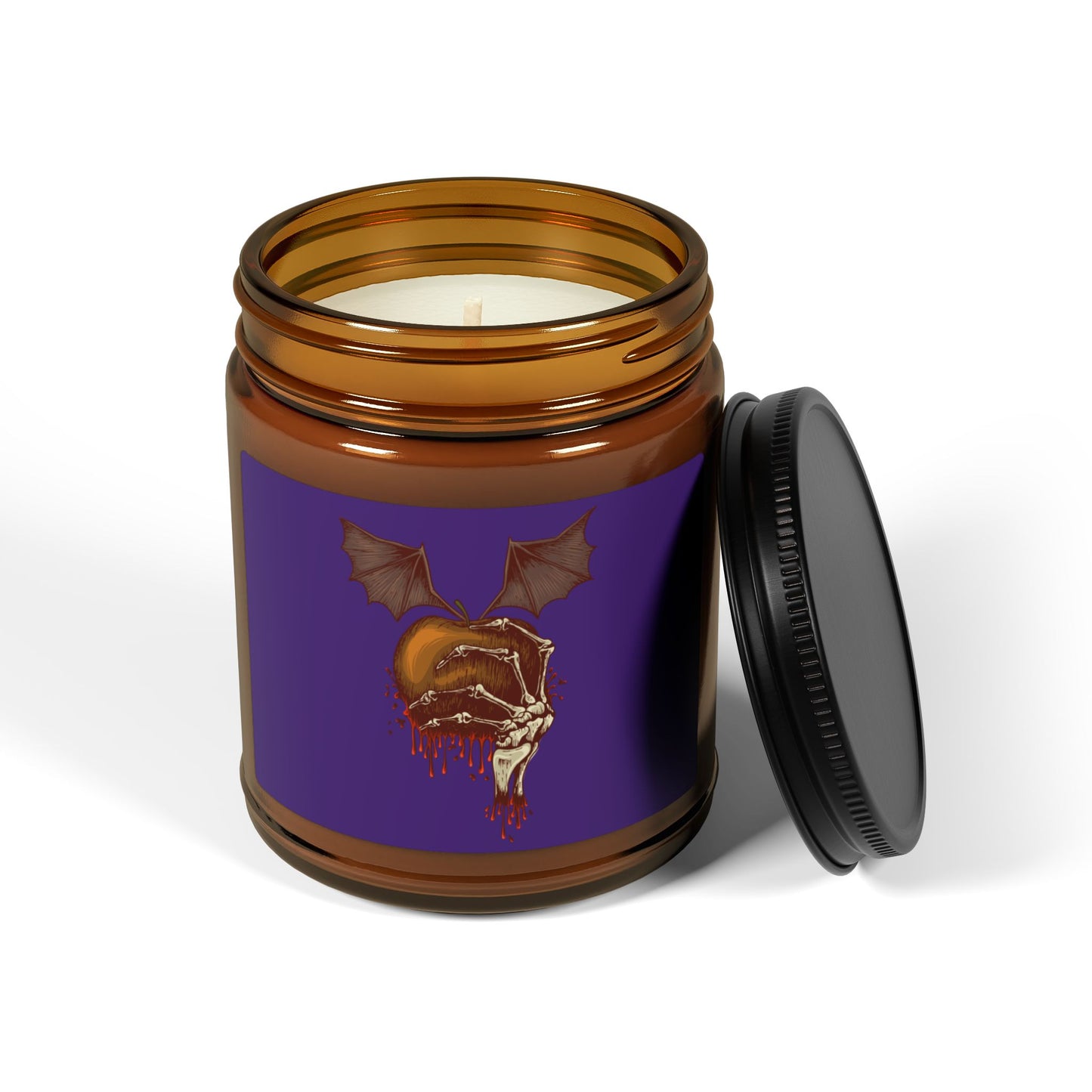 Death's hand - Scented Soy Candle (Multi-Size, Amber Jar)