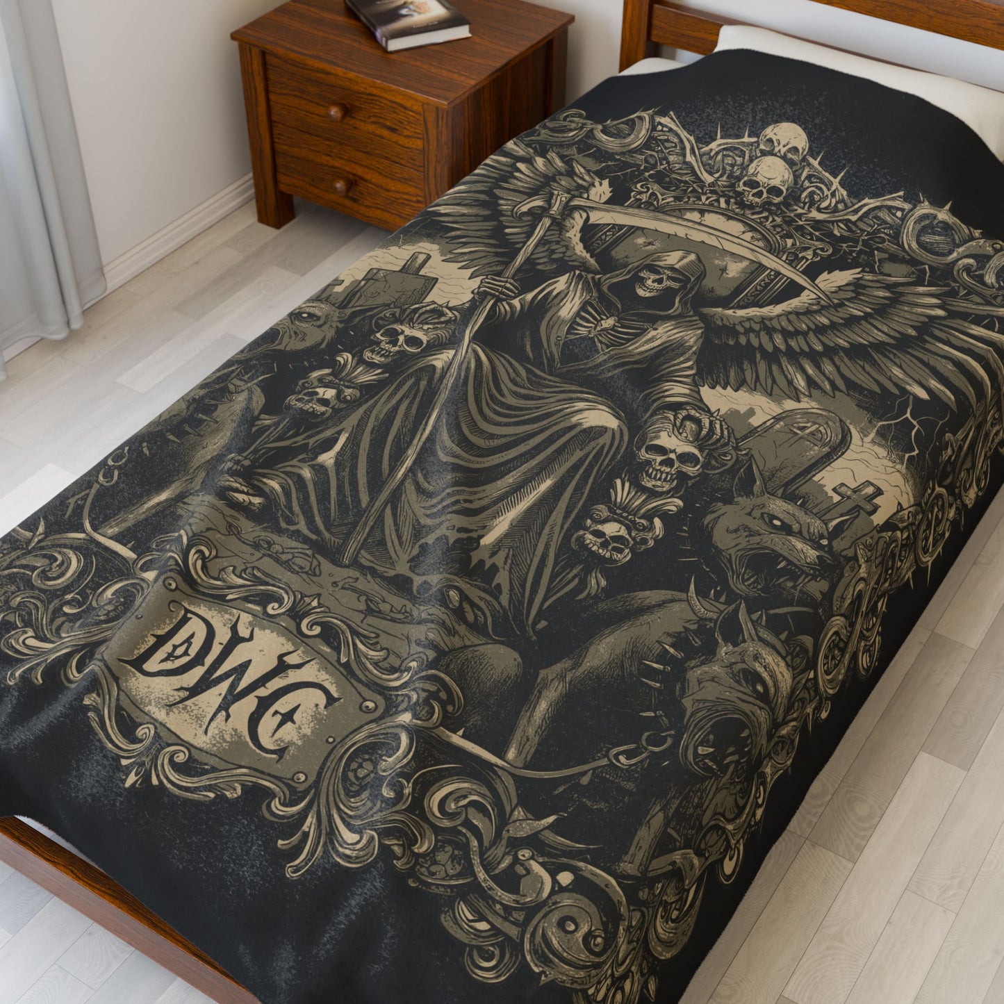 Velveteen Plush Blanket - Dead World Clothing D W C Blanket Cozy Throw for Halloween Soft Plush Blanket