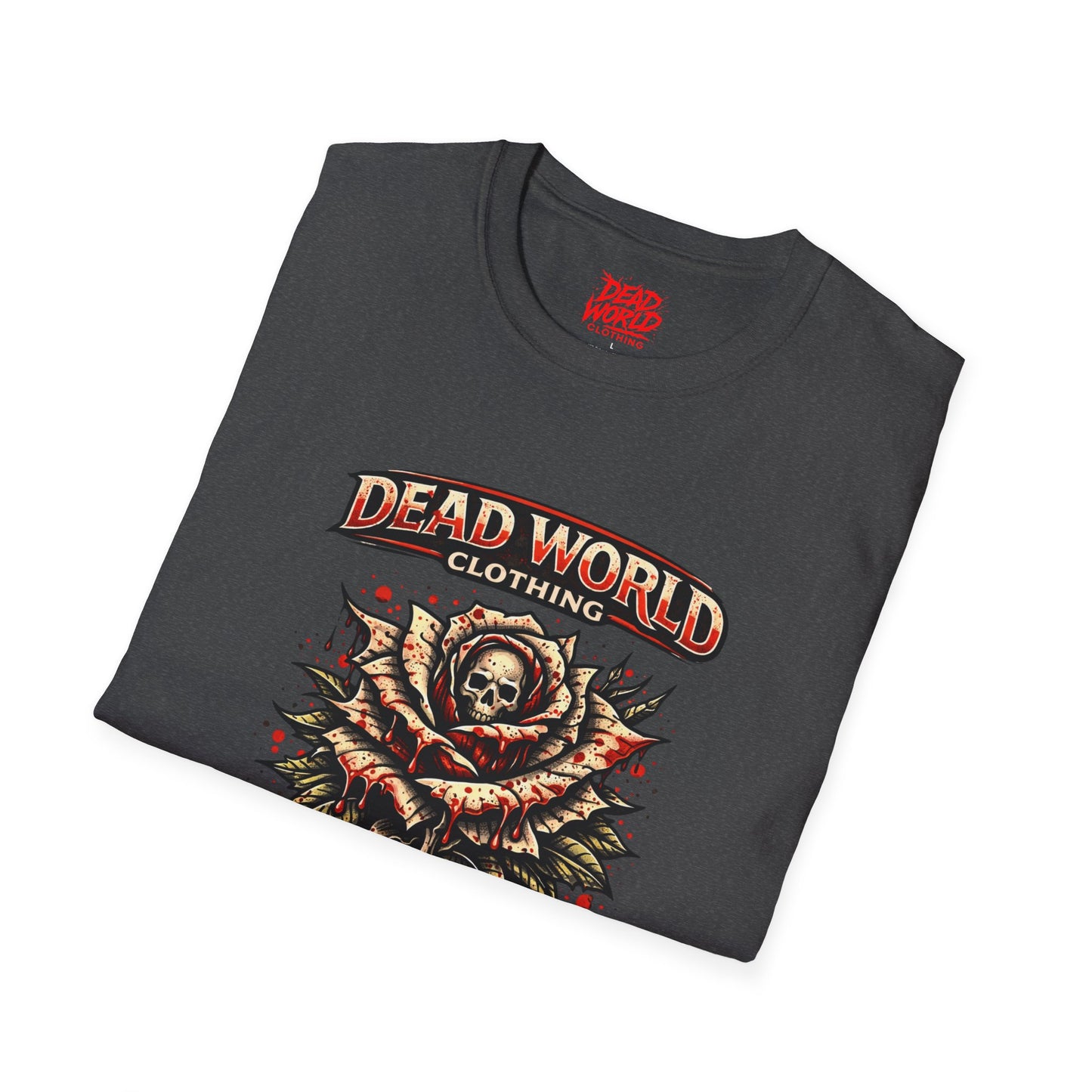 Blood Rose Graphic T-Shirt — Dead World Clothing Skull & Rose Gothic Tee