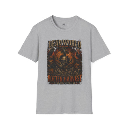 Dead World Clothing 'Rotten Harvest' Graphic T-Shirt — Grunge Skull Pumpkin Tee