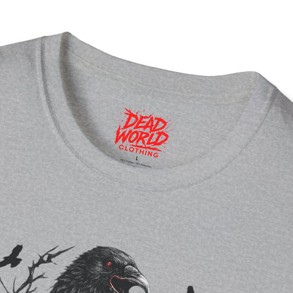 Raven & Skull T-Shirt — Gothic Crow Skull Graphic Tee
