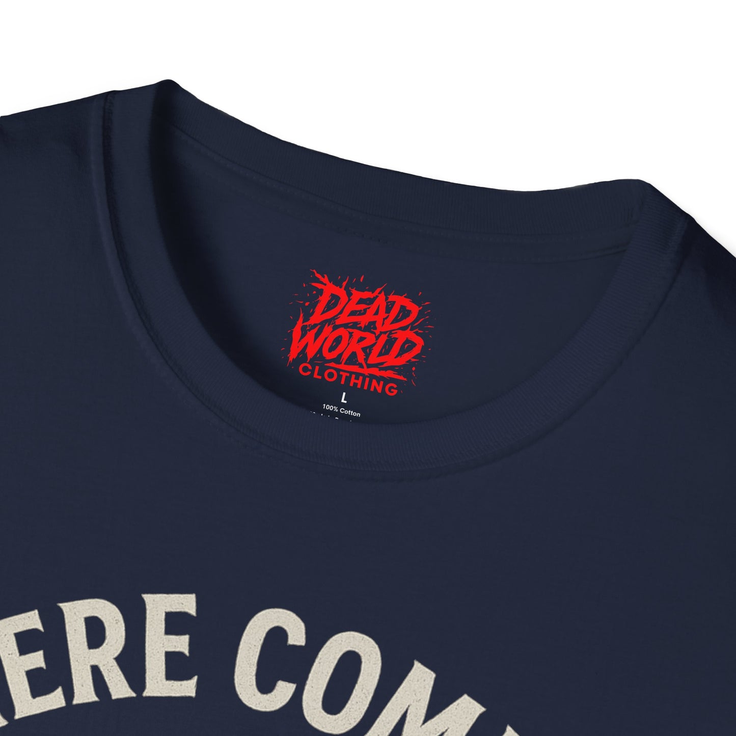 Santa Skull Christmas Horror T-Shirt — "Here Comes Horror" Holiday Tee