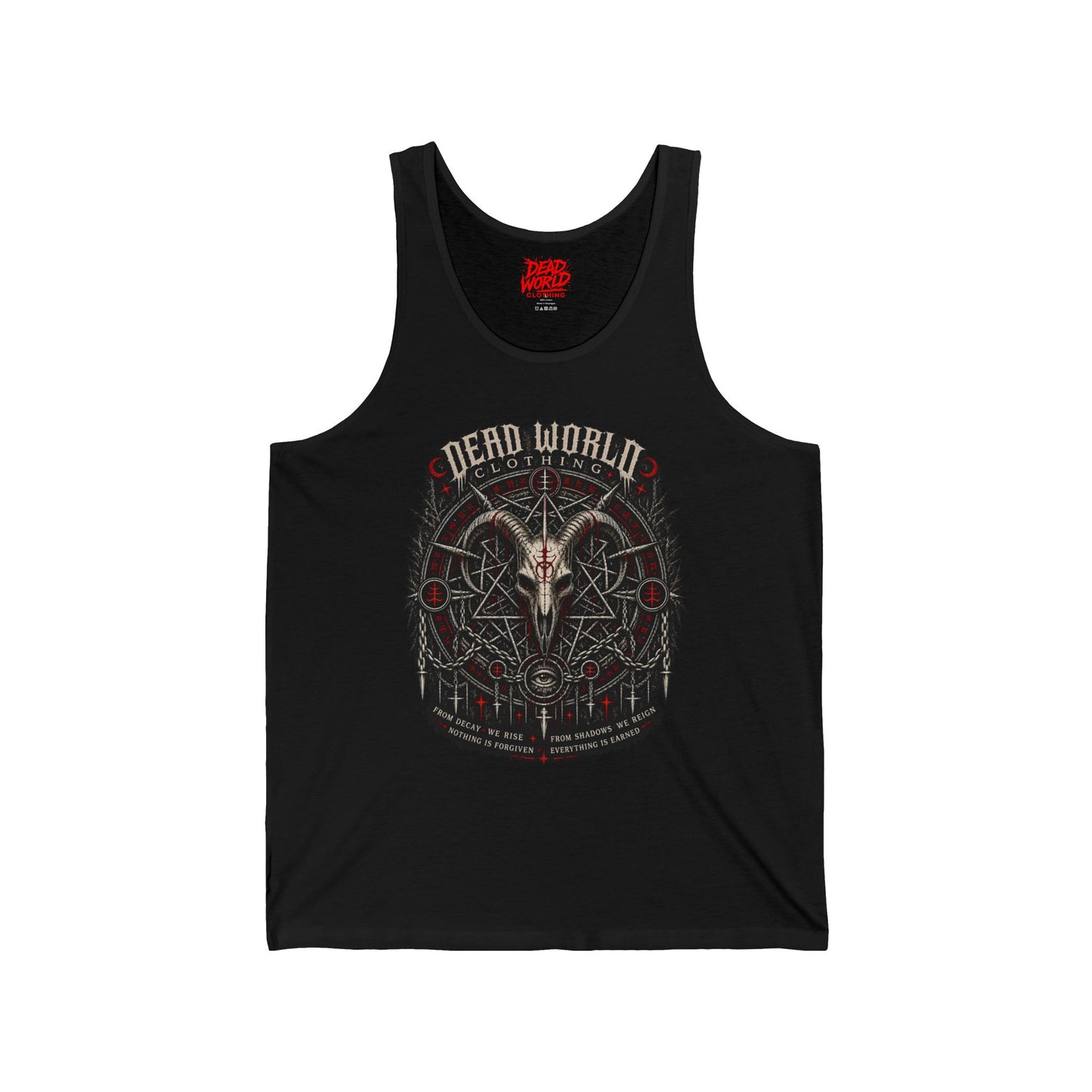 Tank Top — Dark Occult 'Dead World' Ram Skull Graphic