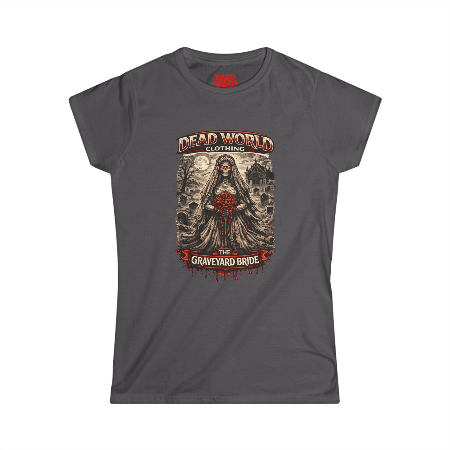 Graveyard Bride Graphic Tee — Women's Goth Horror T-Shirt