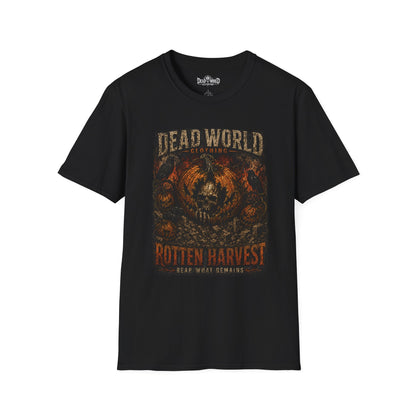 Dead World Clothing 'Rotten Harvest' Graphic T-Shirt — Grunge Skull Pumpkin Tee