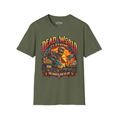 Graphic T-Shirt — 'Dead World Clothing' Skull Sunset Design
