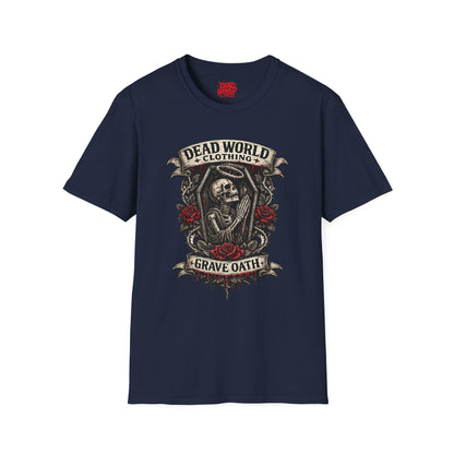 Dead World Clothing "Grave Oath" T-Shirt - Skeleton & Roses Gothic Tee