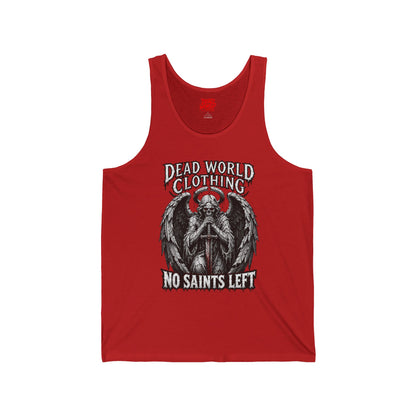 No Saints Left Tank Top — Gothic Angel Skull Graphic Muscle Tee