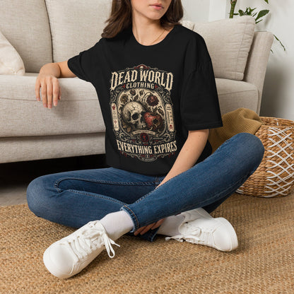 Dead World Clothing Skull Graphic T-Shirt — "Everything Expires" Vintage Gothic Tee