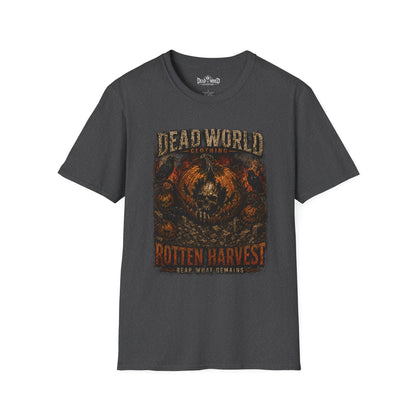 Dead World Clothing 'Rotten Harvest' Graphic T-Shirt — Grunge Skull Pumpkin Tee