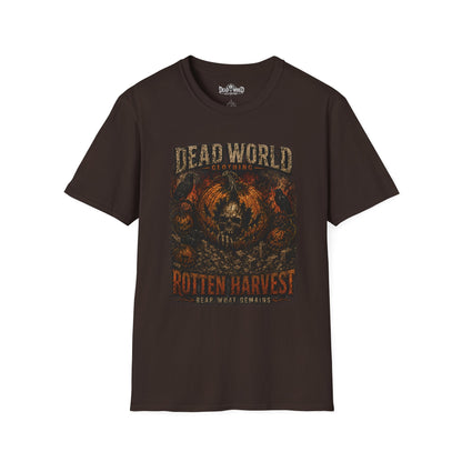 Dead World Clothing 'Rotten Harvest' Graphic T-Shirt — Grunge Skull Pumpkin Tee