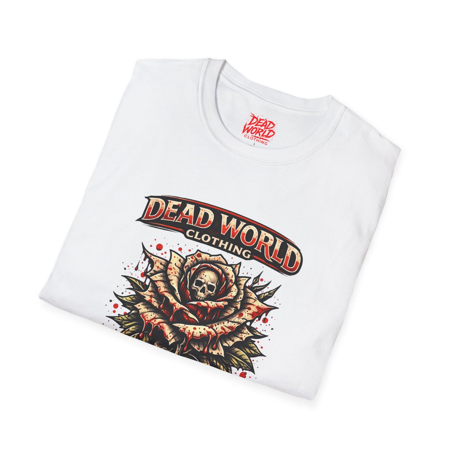 Blood Rose Graphic T-Shirt — Dead World Clothing Skull & Rose Gothic Tee