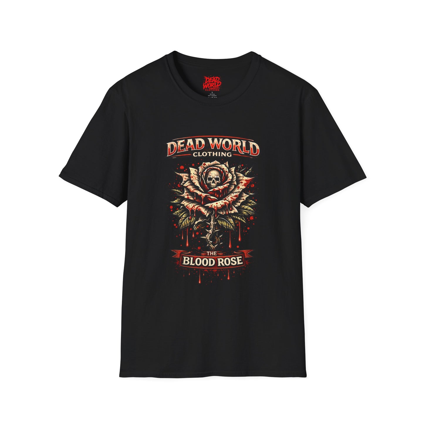 Blood Rose Graphic T-Shirt — Dead World Clothing Skull & Rose Gothic Tee