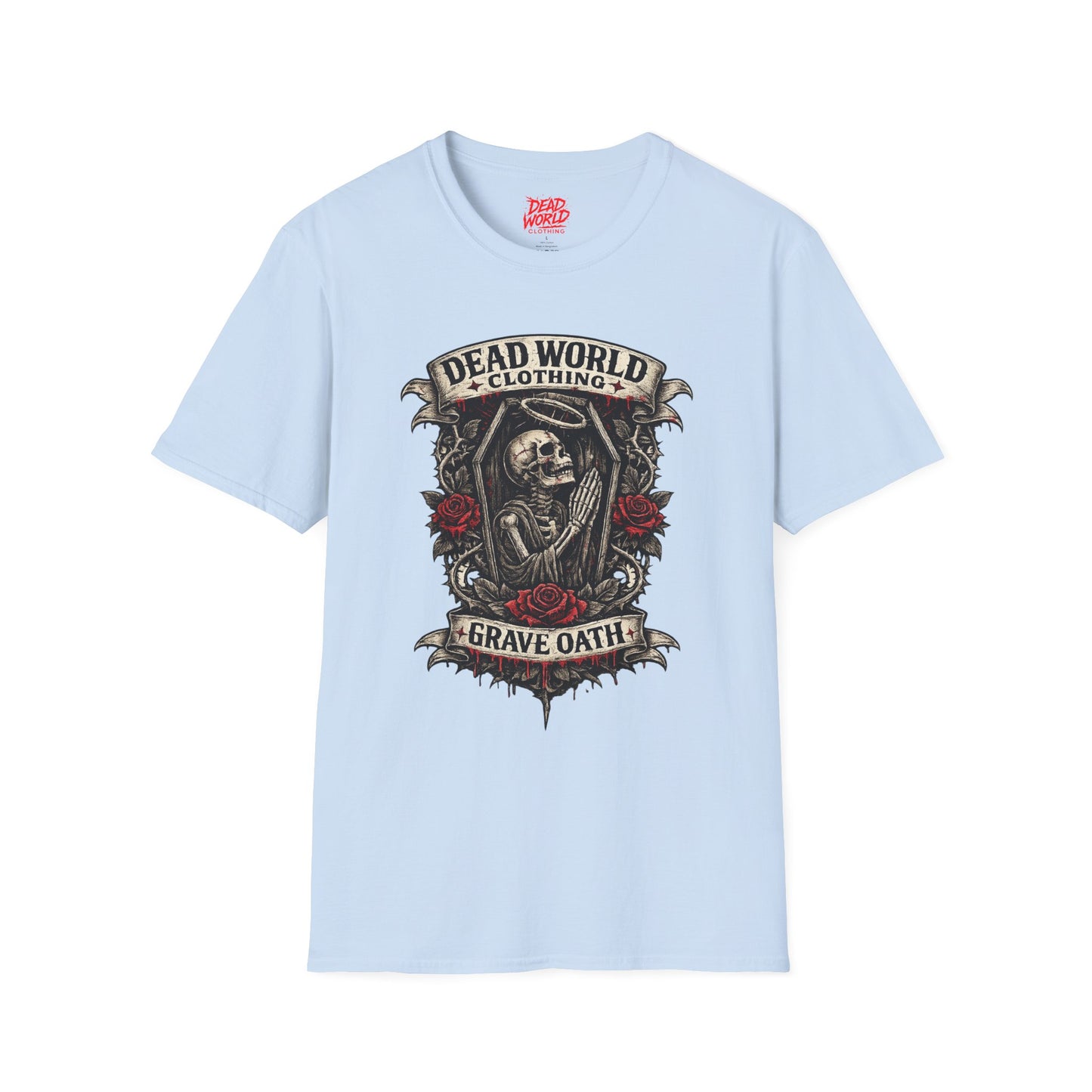 Dead World Clothing "Grave Oath" T-Shirt - Skeleton & Roses Gothic Tee