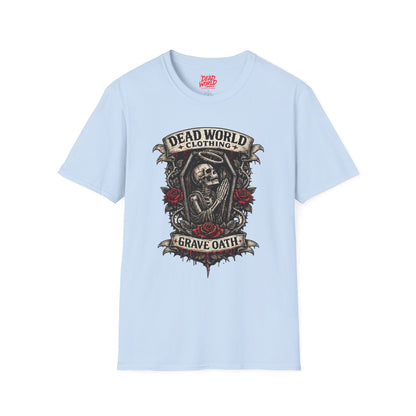 Dead World Clothing "Grave Oath" T-Shirt - Skeleton & Roses Gothic Tee