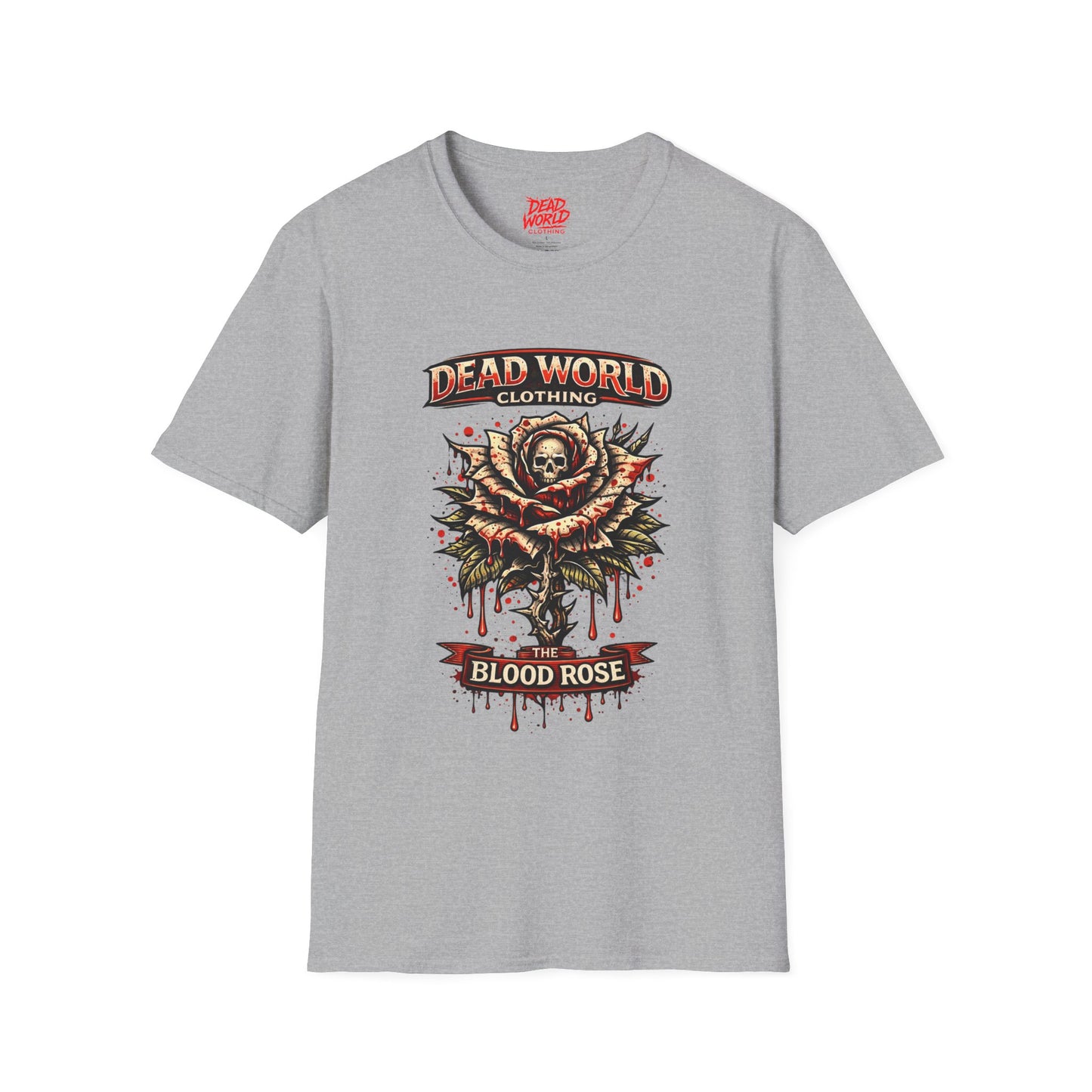 Blood Rose Graphic T-Shirt — Dead World Clothing Skull & Rose Gothic Tee