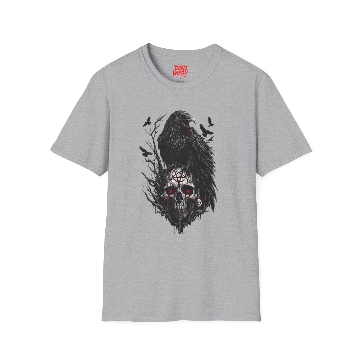 Raven & Skull T-Shirt — Gothic Crow Skull Graphic Tee