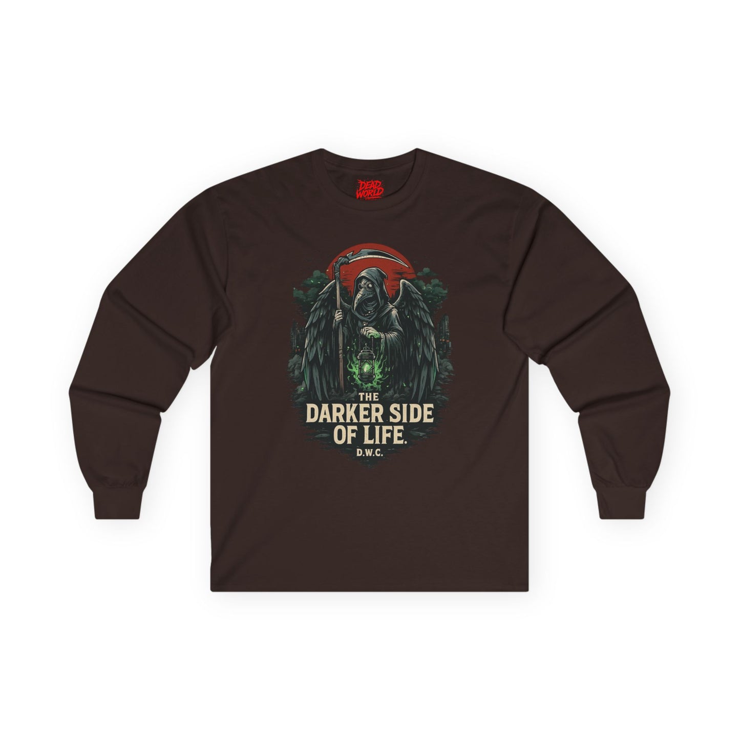 Gothic Skull Forest Long Sleeve Tee — "The Darker Side of Life"