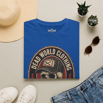 Dead World Clothing Skull Logo T-Shirt — "No Rest for the Rotten" Vintage Graphic Tee