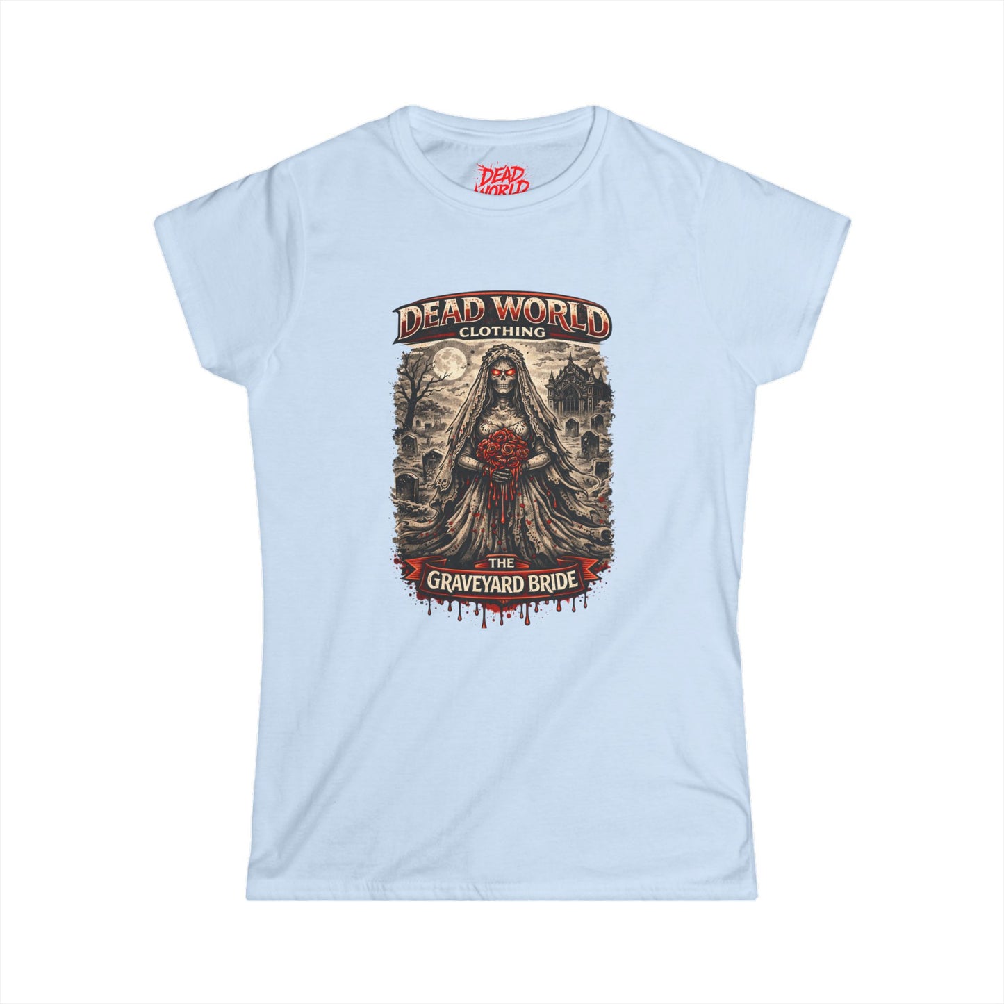 Graveyard Bride Graphic Tee — Women's Goth Horror T-Shirt