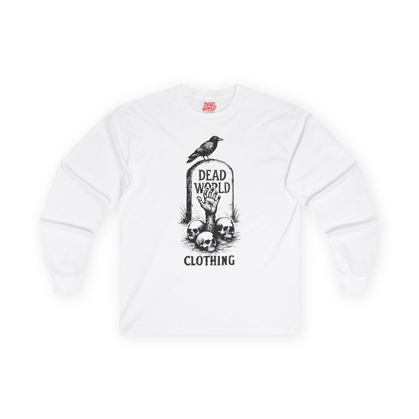 Gothic Raven & Skulls Unisex Long Sleeve Tee