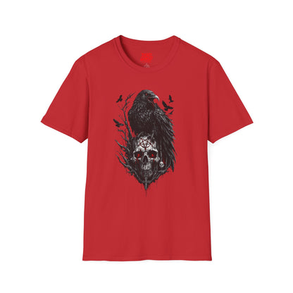 Raven & Skull T-Shirt — Gothic Crow Skull Graphic Tee