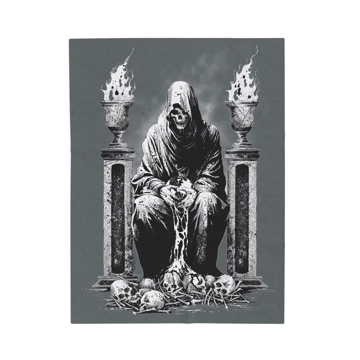 Gothic Velveteen Plush Blanket - World in my Hands by Dead World Clothing