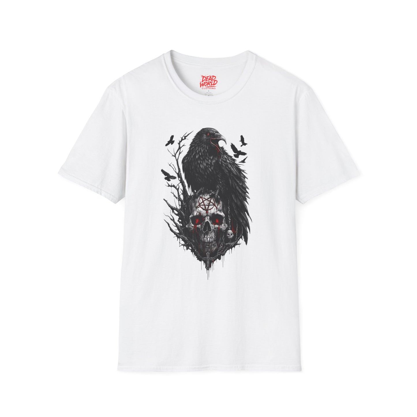 Raven & Skull T-Shirt — Gothic Crow Skull Graphic Tee