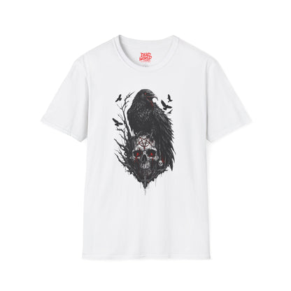 Raven & Skull T-Shirt — Gothic Crow Skull Graphic Tee