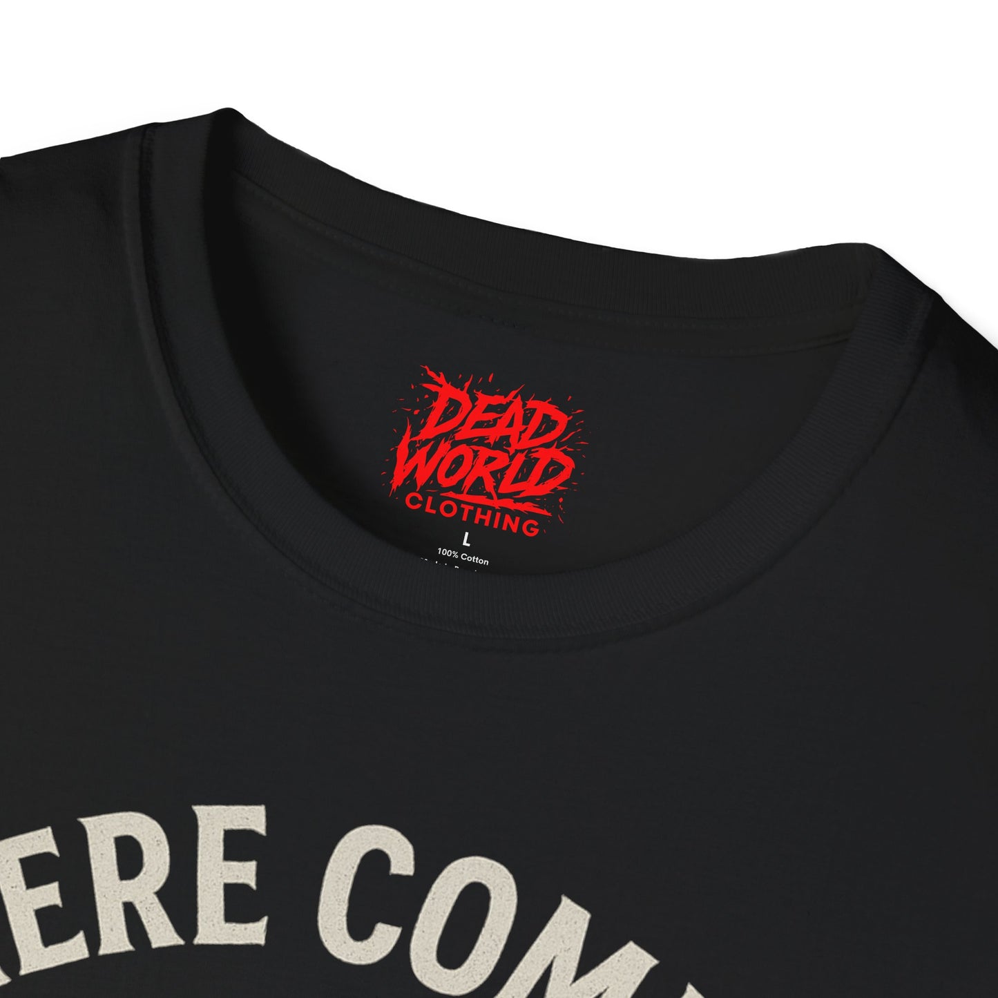 Santa Skull Christmas Horror T-Shirt — "Here Comes Horror" Holiday Tee