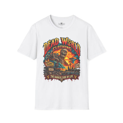 Graphic T-Shirt — 'Dead World Clothing' Skull Sunset Design