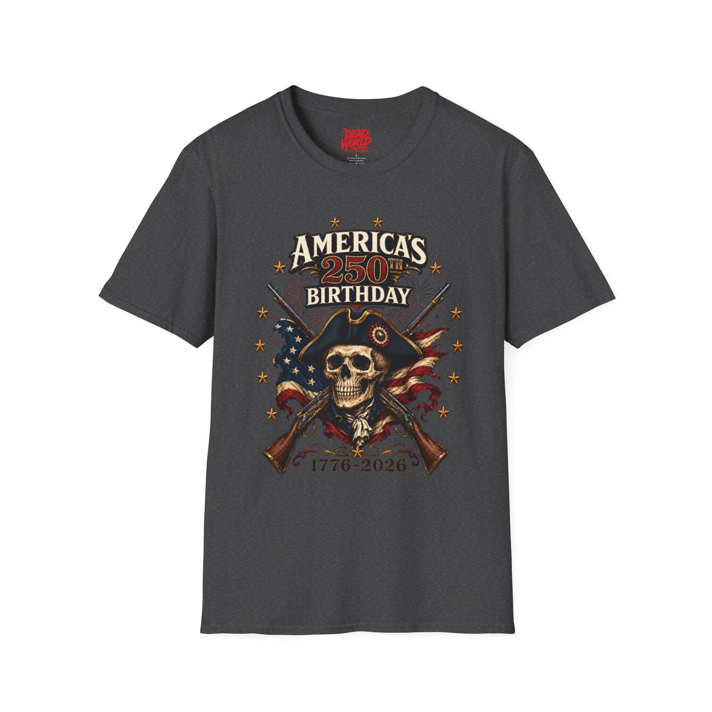 America's 250th Birthday T-Shirt — 1776–2026 Patriotic Skull Independence Tee
