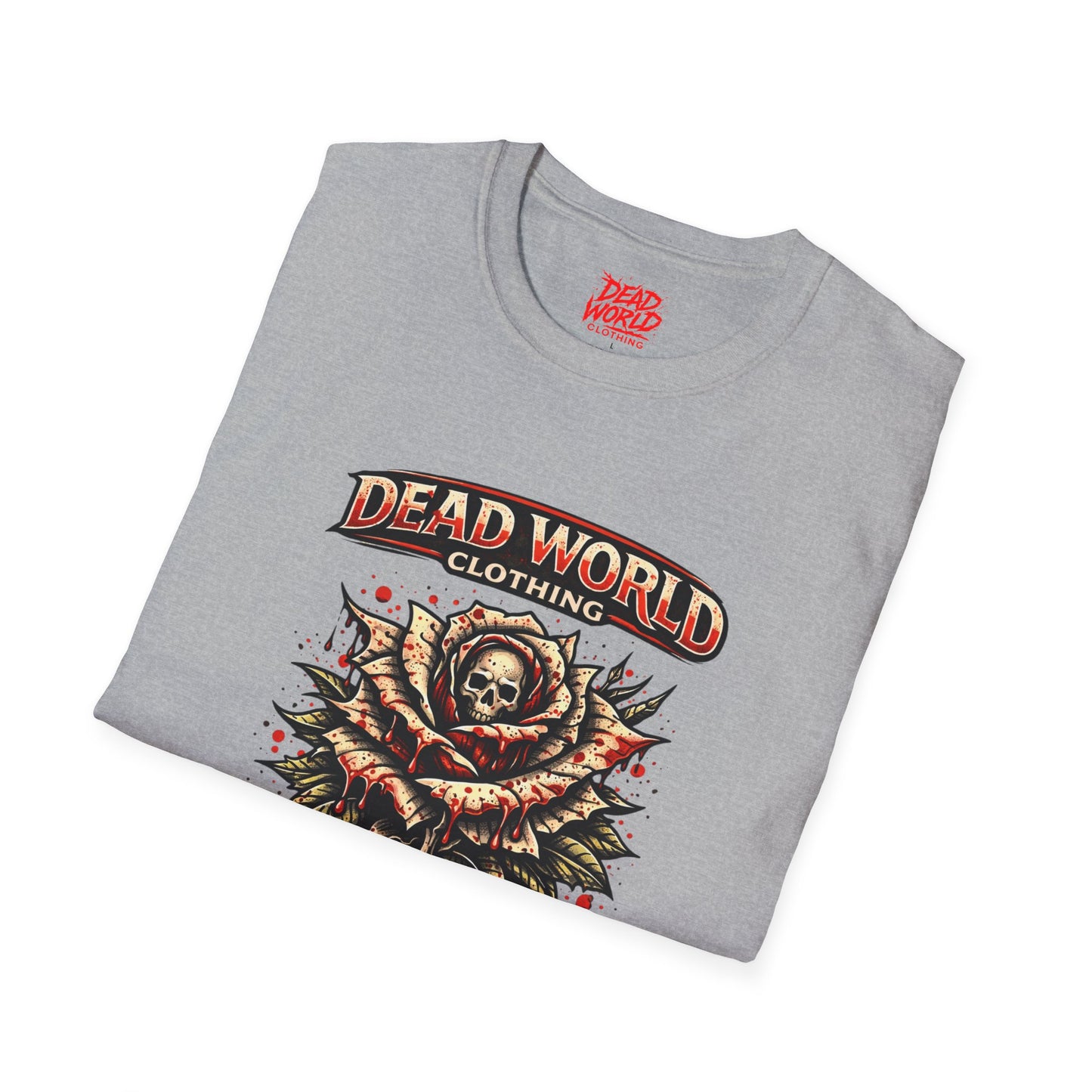 Blood Rose Graphic T-Shirt — Dead World Clothing Skull & Rose Gothic Tee