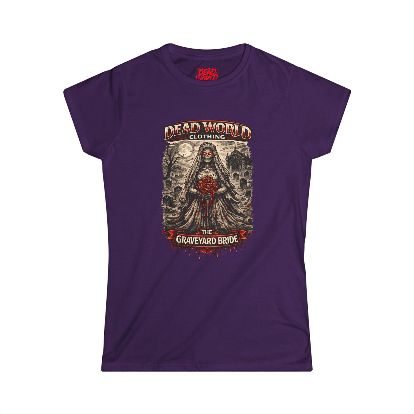 Graveyard Bride Graphic Tee — Women's Goth Horror T-Shirt