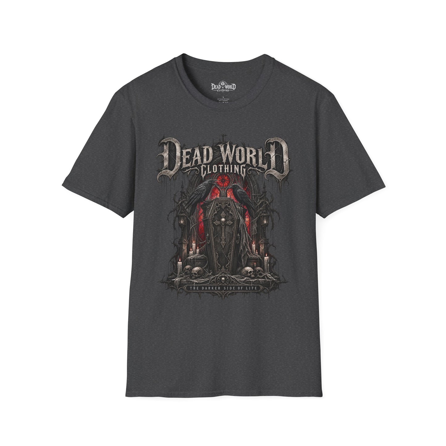 Dead World Clothing Graphic T-Shirt — Gothic Horror Skull Design