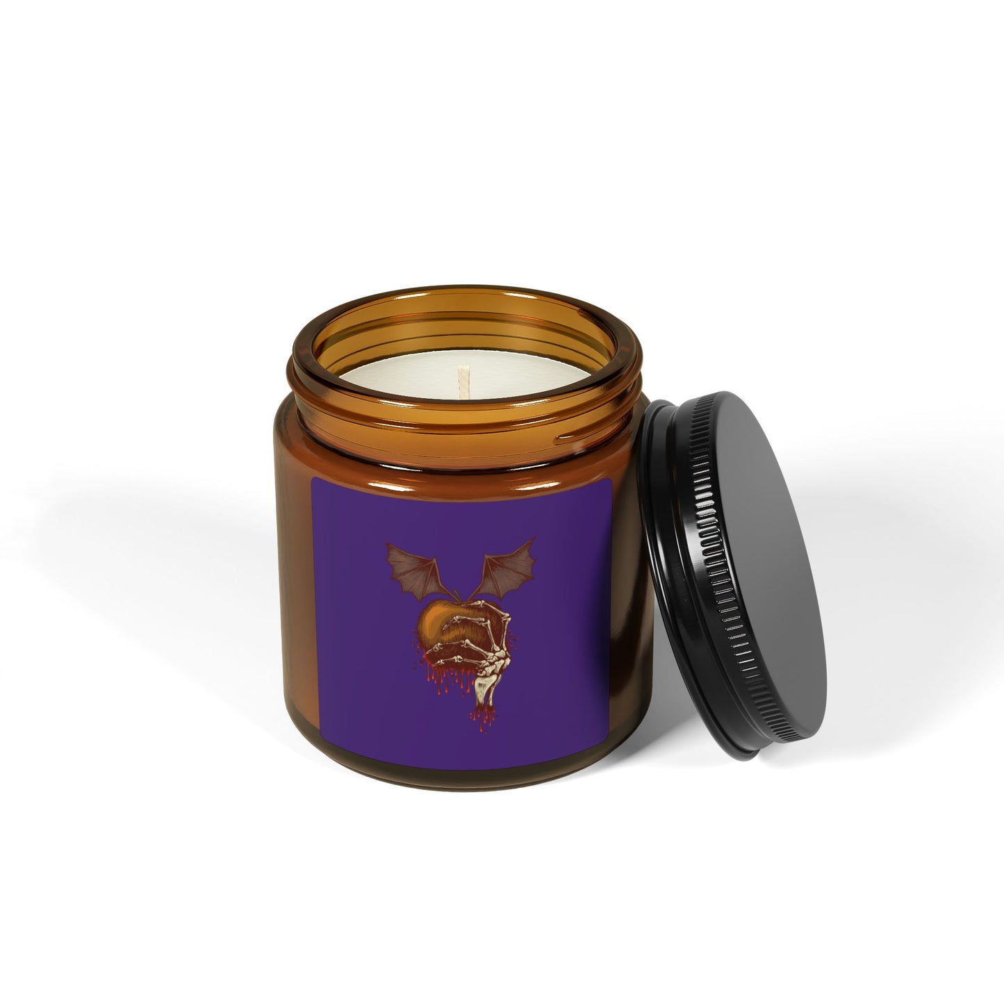 Death's hand - Scented Soy Candle (Multi-Size, Amber Jar)