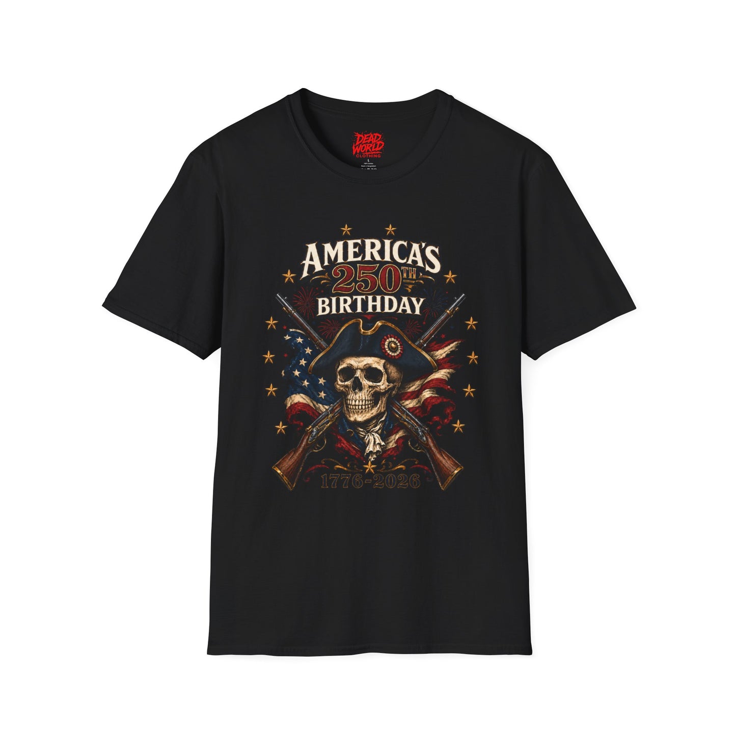 America's 250th Birthday T-Shirt — 1776–2026 Patriotic Skull Independence Tee