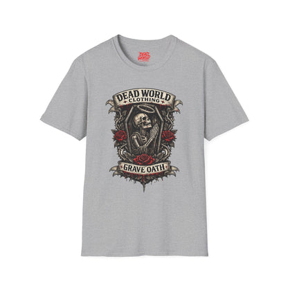 Dead World Clothing "Grave Oath" T-Shirt - Skeleton & Roses Gothic Tee
