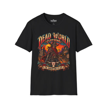 Graphic T-Shirt — "Dead World Clothing" Desert Outlaw Sunset Tee