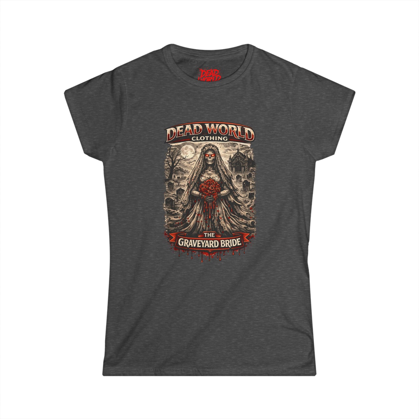 Graveyard Bride Graphic Tee — Women's Goth Horror T-Shirt