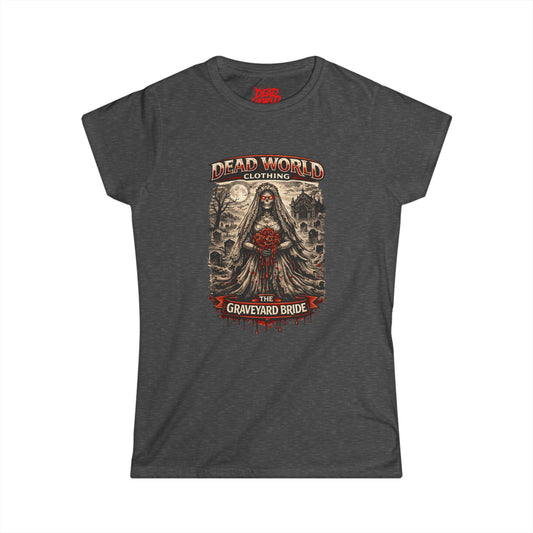 Graveyard Bride Graphic Tee — Women's Goth Horror T-Shirt