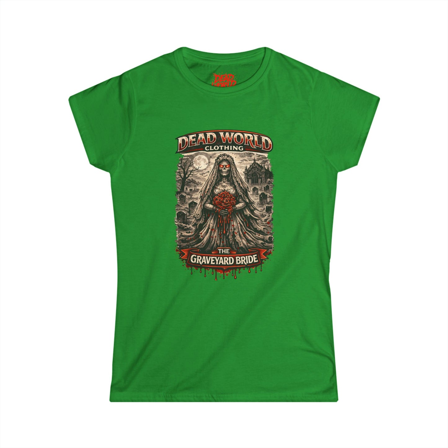 Graveyard Bride Graphic Tee — Women's Goth Horror T-Shirt