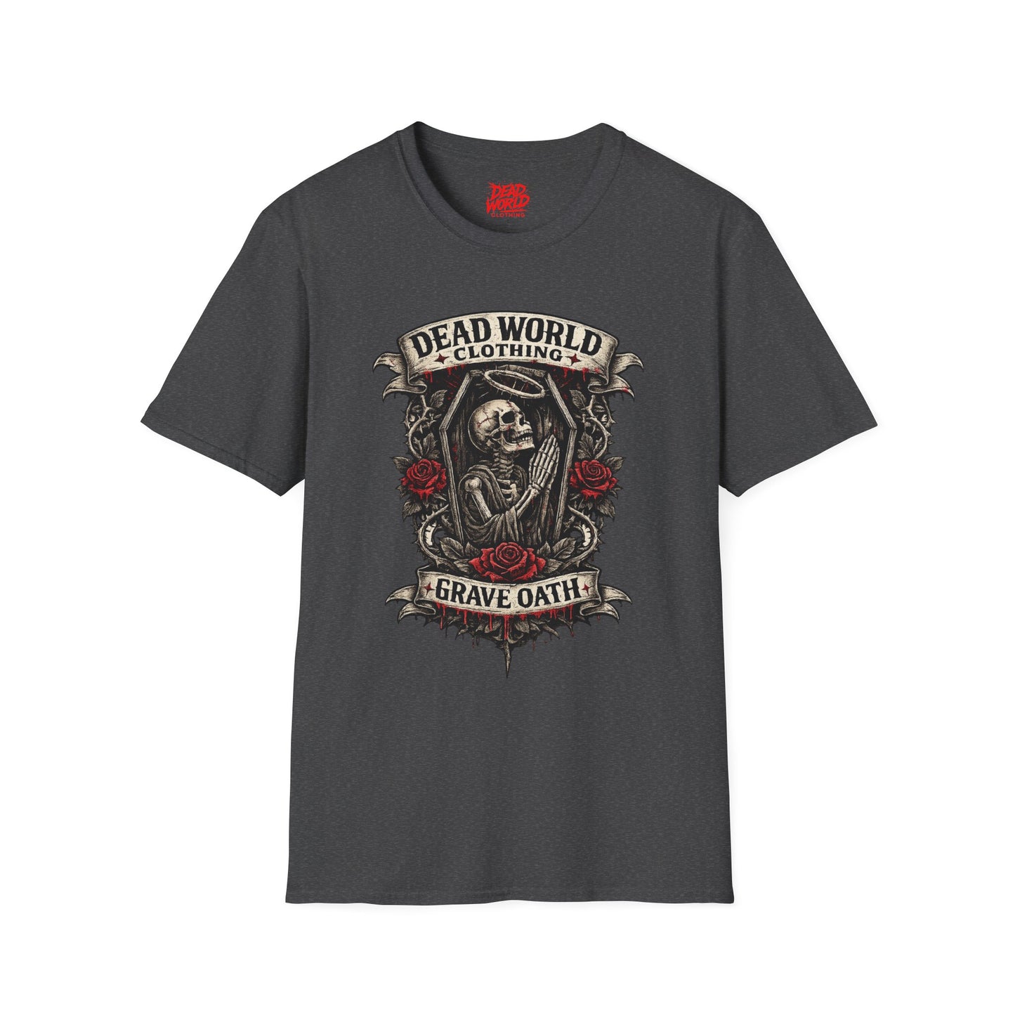Dead World Clothing "Grave Oath" T-Shirt - Skeleton & Roses Gothic Tee
