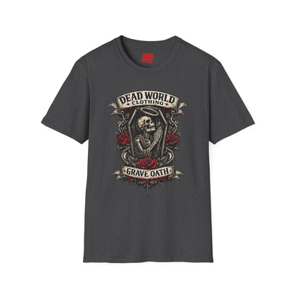 Dead World Clothing "Grave Oath" T-Shirt - Skeleton & Roses Gothic Tee