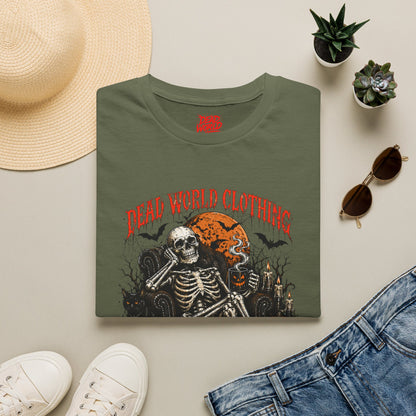 Halloween Skeleton T-Shirt — "Halloween Is My Therapy" Vintage Horror Tee