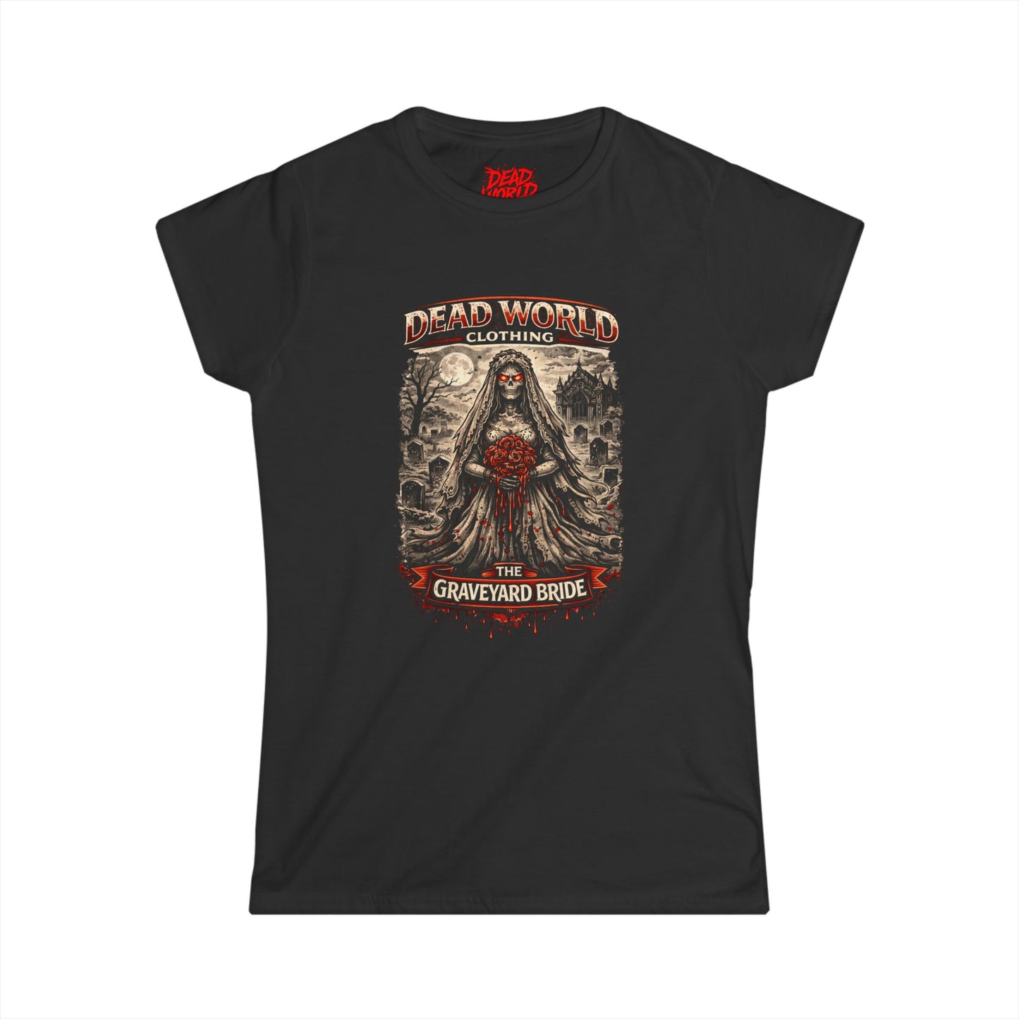 Graveyard Bride Graphic Tee — Women's Goth Horror T-Shirt