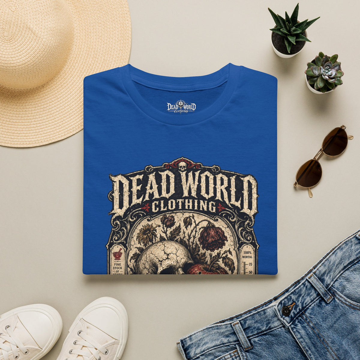 Dead World Clothing Skull Graphic T-Shirt — "Everything Expires" Vintage Gothic Tee