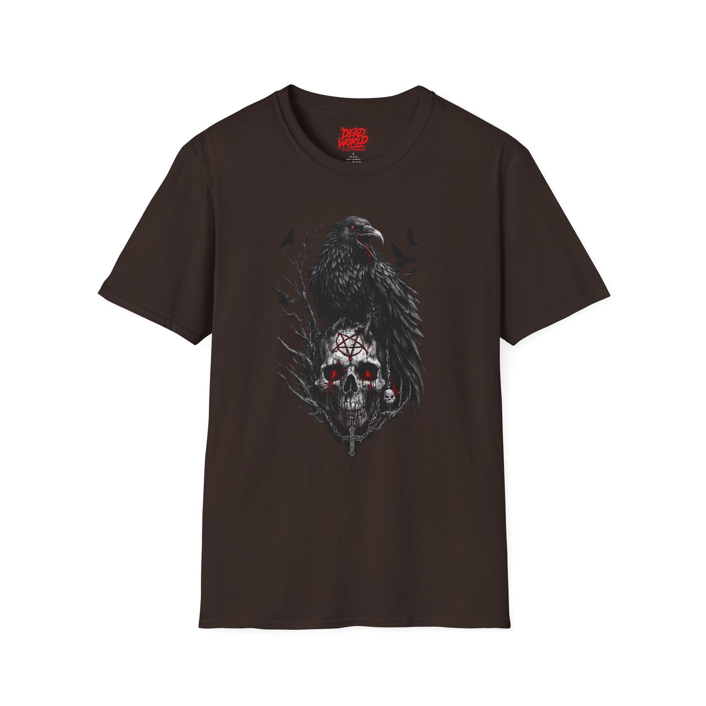 Raven & Skull T-Shirt — Gothic Crow Skull Graphic Tee