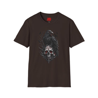 Raven & Skull T-Shirt — Gothic Crow Skull Graphic Tee