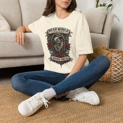 Dead World Clothing "Grave Oath" T-Shirt - Skeleton & Roses Gothic Tee